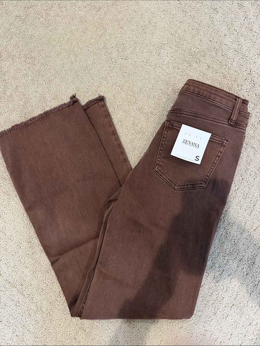 ZENANA Brown High-Waist Wide Leg Jeans size S